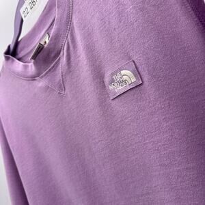 The North Face Sweatshirt Womens Large Purple Pullover Crewneck Fleece Casual